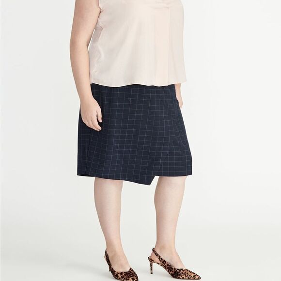 Rachel Roy Collection True Navy Checked Skirt Size 14W - Picture 6 of 6